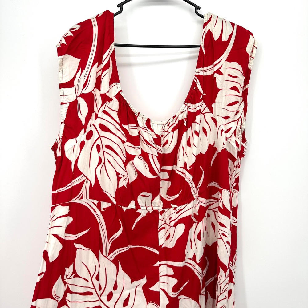 Vintage Bishop St Apparel Red Hawaiian Dress Plus 3XL Women's Tropical Vacation - Picture 7 of 8